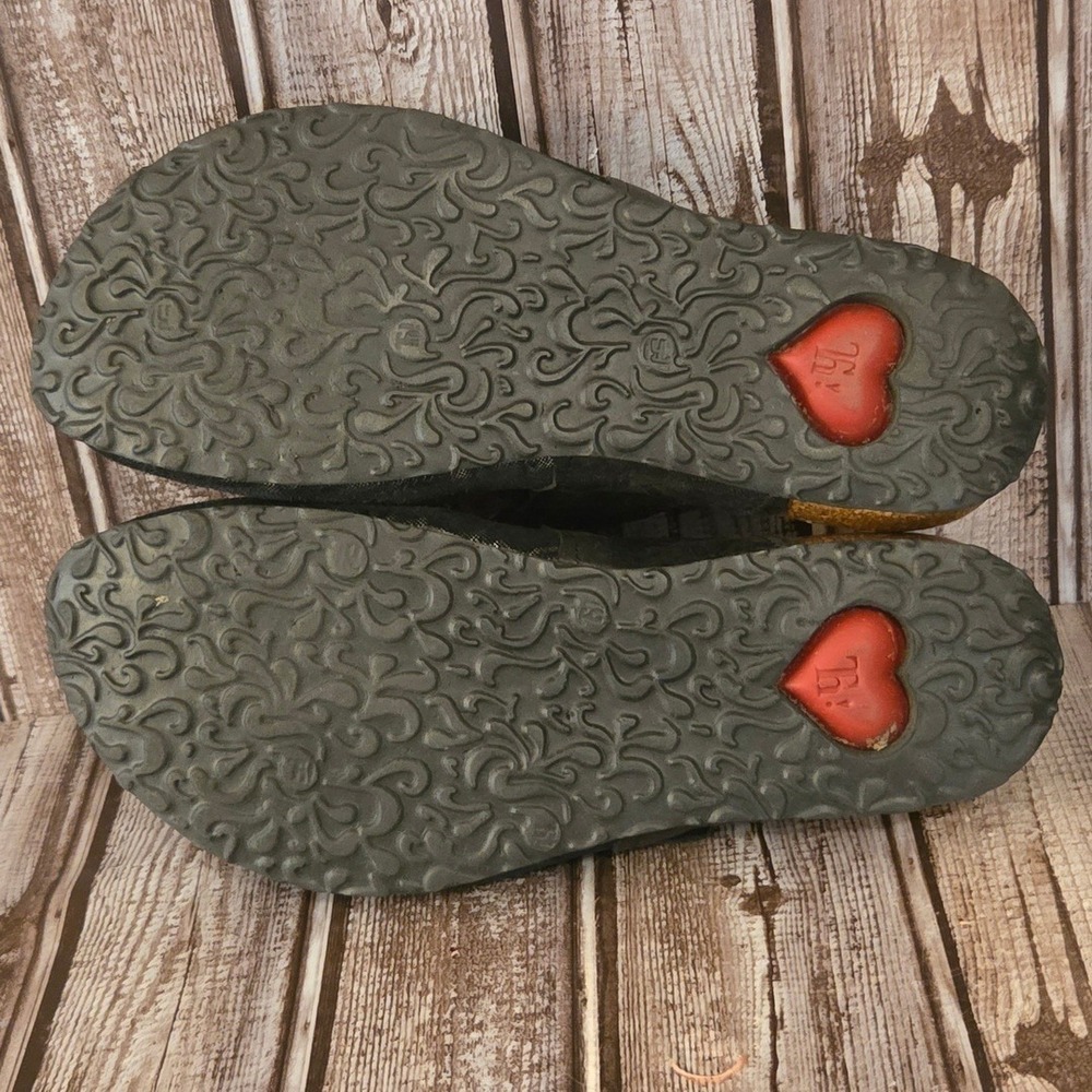 Sz 36/ 5 Womens Think! Julia Black Silver Metallic Geometric Mary Jane Clogs - Picture 5 of 5